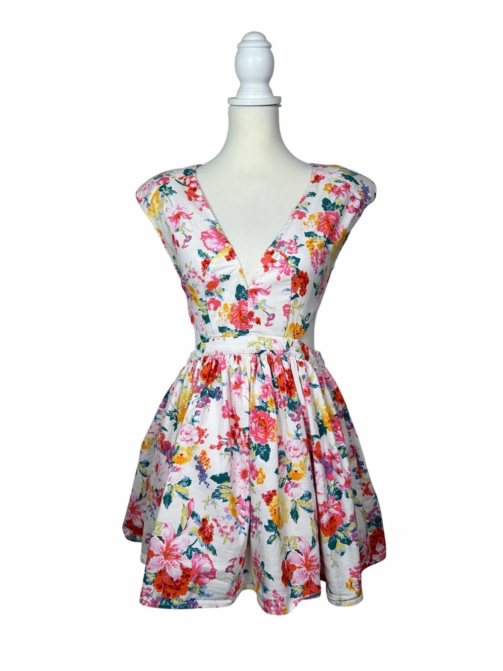 AKIRA Chicago Red Label Floral Cutout Fit & Flare Dress Cottagecore Garden Party